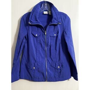 Chico’s Zenergy Electric Blue Jacket Sz 0 Workout Activewear Travel
